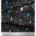 thumbnail image 3 of Soimoi Rayon Fabric Spaceship,Star & Satellite Cartoon Fabric Prints by Yard 56 Inch Wide, 3 of 3