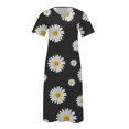 thumbnail image 4 of Fshaion Robe d'Été pour Femmes 2024 Grande Taille Décontractée à Manches Courtes à Col en V Robe Imprimée Robe Ample Liquidation à Moins de 10!, 4 of 5