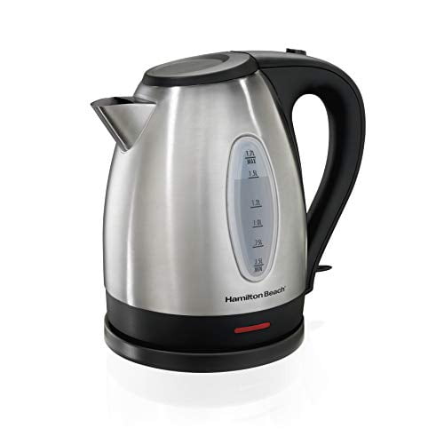 Hamilton Beach 1.7 Liter Electric Kettle for Tea and Hot Water, Cordless, Auto-Shutoff and Boil-Dry Protection, Stainless Steel (40880)