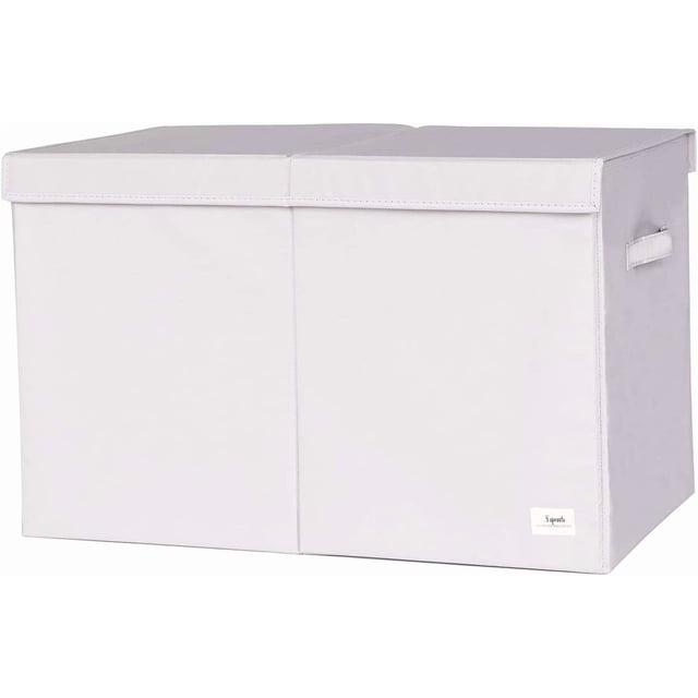 3 Sprouts Recycled Fabric Folding Chest Organizer - Collapsible Storage Basket Container with Lid & Handles