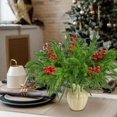 thumbnail image 4 of letesult 13 Pcs Branches de Pin Artificielles Normandes avec 5 Pcs Tiges de Baies Rouges, 18 Pouces Toucher Réel Noël Fausses Fausses Verdure Tiges de Pin à Feuilles Persistantes pour Vases Bricolage Guirlande Table Décoration Maison Noël, 4 of 7