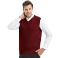 thumbnail image 1 of TOPTIE Men's 100% Cotton Knit Sweater Vest, V Neck, 1 of 9