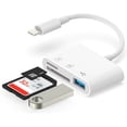 thumbnail image 1 of SD Card Reader for iPhone, Digital Camera Adapter iphone, Lightning to USB Adapter, 3 in 1 iphone SD Card Reader, Camera Adapter to iphone, Micro SD Card Adapter for iPhone 14/13/12/11/X/8/7/iPad, 1 of 7