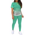 thumbnail image 2 of Innerwin Survêtements Dégradés Ensemble de Jogging pour Femmes Col Rond Skinny Deux Pièces Vert Clair P, 2 of 4