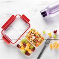 thumbnail image 4 of LocknLock - Set of 2 EasyLunch Divided Plastic Containers, 473mL Capacity, Red, 4 of 4