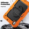 thumbnail image 3 of XYX For iPad Pro 11 inch Case 2024 (M4), 360 Rotating Shockproof Cover with Stand, Screen Protector, Shoulder Strap, Orange, 3 of 7