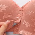 thumbnail image 4 of Fgnfyis Women's Solid Color Lace Pattern Front Buckle Non Underwire Tank Top Bra Everyday Wear Bras Pink 46, 4 of 7