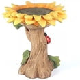 thumbnail image 2 of DPTALR Beautiful Sunflower Bird Bath Brown Pedestal For Outdoor, 2 of 9