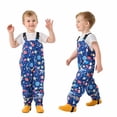 thumbnail image 3 of Pantalon de Pluie pour Enfants, Polyester Imperméable avec Poignets Réfléchissants et Bretelles Ajustables, Taille Plate, Usage Extérieur Quatre Saisons, pour Tout-Petits et Enfants, 3 of 4