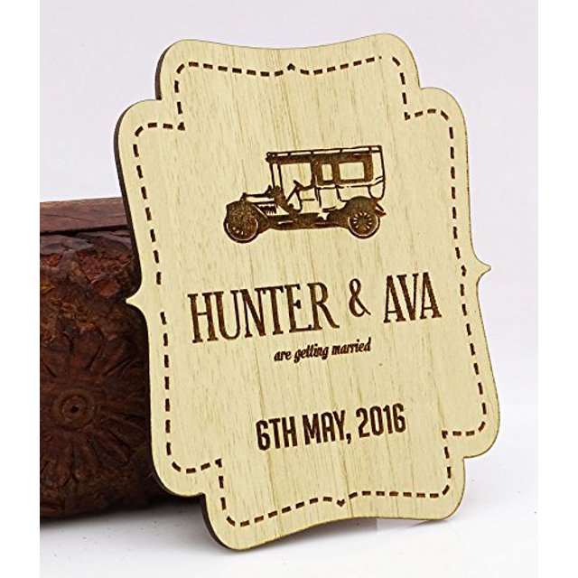 40 Custom Engraved Wooden Magnets Rustic Wedding Save The Date Wood Magnets Personalized Gift