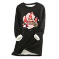 thumbnail image 2 of Vêtements d'Automne pour Femmes 2023 Mode Tendance Impression de Noël Manches Régulières Hiver Ample Vacances Décontracté Col Rond Chemise Hauts Tenues de Gym pour Femmes en Solde, 2 of 5