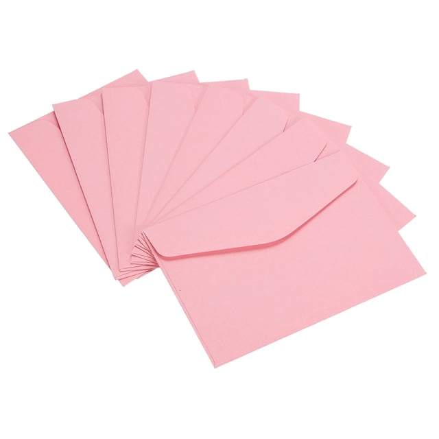 Unique Bargains Blank Mini Envelopes, Pink, 100 Pack