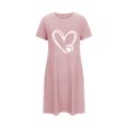 thumbnail image 4 of Rbaofujie Chemises de Nuit pour Filles Chemise de Nuit Courte Surdimensionnée pour Femmes Imprimée à Col Rond et Manches Courtes Robe Pantalon de Pyjama pour Femmes, 4 of 4