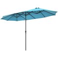 thumbnail image 2 of Patiojoy Parasol de Patio Double Face de 15 Pi, Parasol de Marché Extra-Grand pour l'Extérieur, Turquoise, 2 of 7