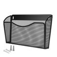 thumbnail image 1 of witspace Pocket Wall File Holder, Metal Wall Hanging File Frame, Mesh Hanging File Organizer, Vertical Wall Mounted Document Rack for Papers Folders Files Clipboard,Black, 1 of 5