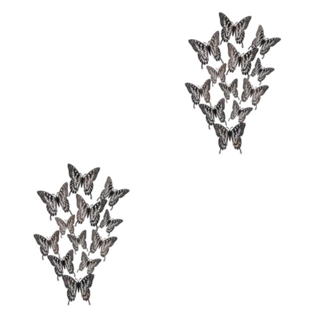 Transemion Glitter And Exquisite Stickers For Amazing Home Decor With Butterflies Various LK12 black 2Set
