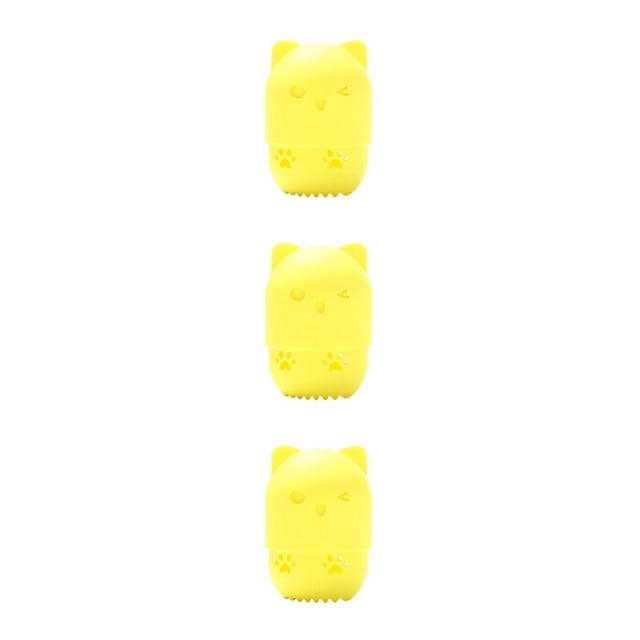 relayinert And Organize Cat Shaped Sponges Washable And Reusable Storage Box Bottom yellow 3Set