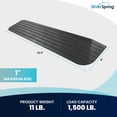 thumbnail image 3 of Silver Spring Solid Rubber Threshold Ramp for Wheelchairs, Scooters & More, 1" Rise, Black, 3 of 5