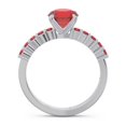 thumbnail image 4 of Bague de Fiançailles pour Elle en Or Blanc Massif 18K avec Pierre Précieuse Rubis Rouge Taille Ronde Magnifique de 2,25 Carats Taille 3 par Diamond-Capitals, 4 of 7