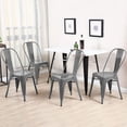 thumbnail image 4 of FDW Metal Dining Chairs Set of 4 Black Stackable Tolix Side Chairs, Backrest Scratch-Resistant Non-Slip Feet IndoorOutdoor Use 330 Lbs Capacity, 4 of 7