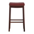 thumbnail image 3 of Tabouret de Bar Rectangulaire en Similicuir Rouge Pemberley Row, Tête à Clous Vieillie, 32 Pouces, Assemblé, 3 of 10