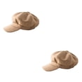 thumbnail image 1 of yingyy Peaked Caps Retro Fashion Breathable Woolen Octagonal Hats Beautiful Lines Easy Matching Sun for Visor Design Headgear Light Tan 2Set, 1 of 6