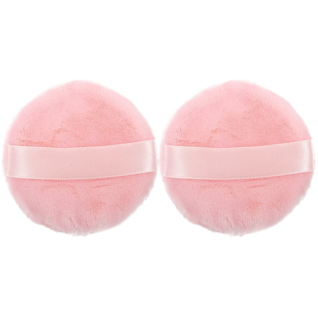 WRITWAA 2Pcs Pink Powder Cotton Makeup Sponges for Foundation Blending and Face Application
