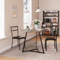 thumbnail image 2 of Dining Table Set for 2, Round Kitchen Table and 2 Chairs, Metal Frame, 3 Piece Kitchen Table Set for Small Space, Apartment, Studio, 2 of 7