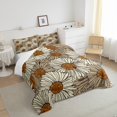 thumbnail image 3 of YST Daisy Queen Bedding Set,Retro Daisy Floral Down Comforter For Adult Teens,Brown Rustic Flowers Comforter Set,Vintage Aesthetics Garden Rural Duvet Set For All Season,Soft Warm 3Pcs, 3 of 5