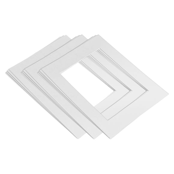 KAKOWELY Tapis Photo Pré-Découpé 15 Pcs Tapis de Cadre Photo Tapis d'Affichage Photo Pré-Découpé Tapis de Cadre Photo pour Oeuvre Photo 9.92"X7.91"X0.04 Pouces