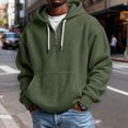 thumbnail image 3 of Yuyuzo Mens Hoodies Quarter Zip Drawstring Long Sleeve Shirts Casual Textured Loose Sweatshirts Pullover with Pockets, 3 of 5
