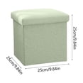 thumbnail image 3 of Green Foldable Storage Stool Multifunctional Linen Fabric Organizer Box For Home Use Shoe Changing Seat Adults Comfort 9.84X9.84 Inches Green Color, 3 of 6