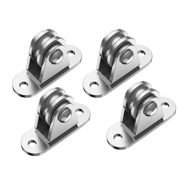 Rongfmy Pulley Block Fixed Pulley for Clothesline DIY Projects Rope Cable Cord Guide 4 Pack