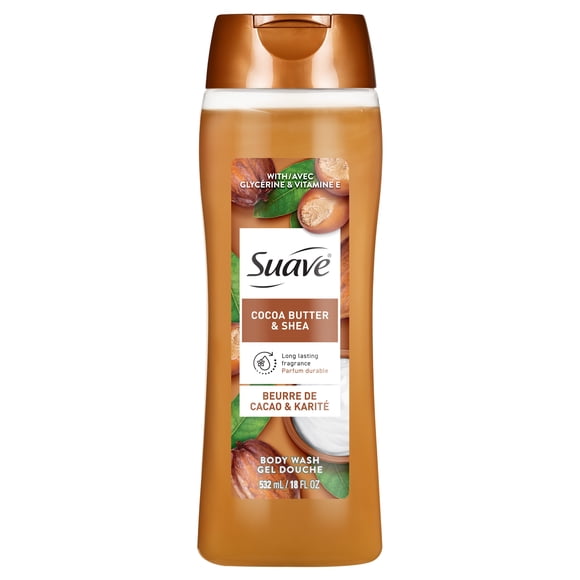 Suave Cocoa Butter + Shea Moisturizing Body Wash with Glycerin & Vitamin E, 532mL