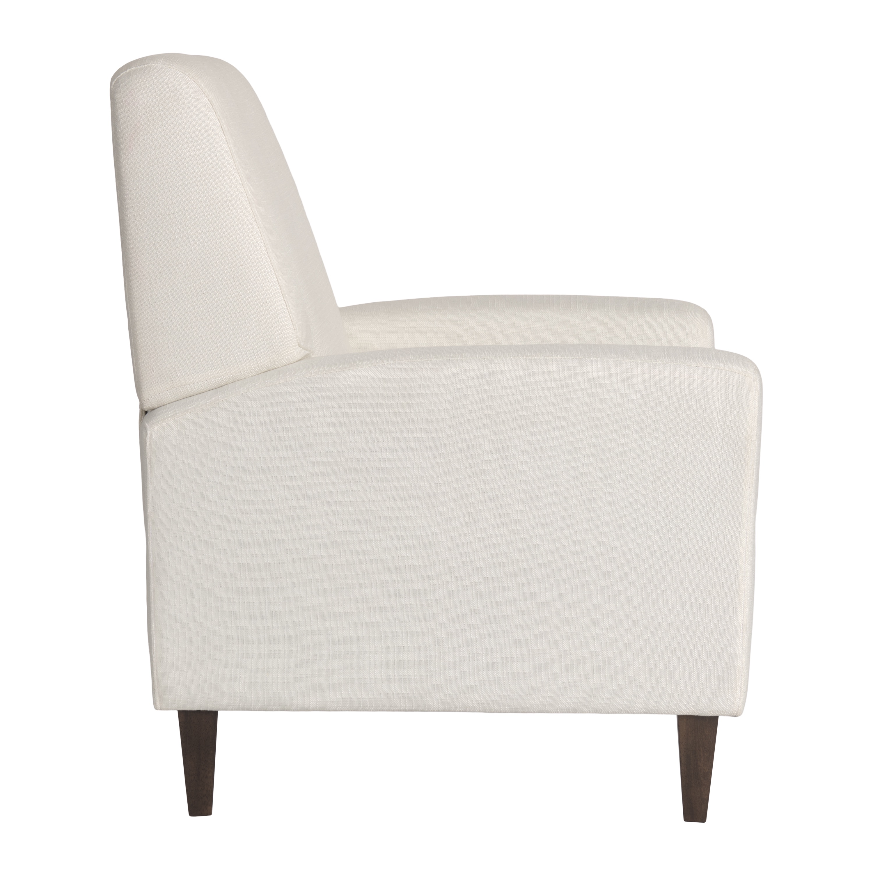 Fauteuil inclinable d'intérieur rembourré en tissu tressé blanc cassé CorLiving Wells avec pieds en bois