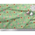 thumbnail image 2 of Soimoi Cotton Poplin Fabric Leaves,Bird & Anemone Floral Print Fabric by Yard 56 Inch Wide, 2 of 3