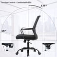 thumbnail image 3 of BestOffice Swivel Rolling Computer Chair, Executive Task Mesh Chair with Lumbar Support, Adjustable Stool Design, Black, 3 of 7