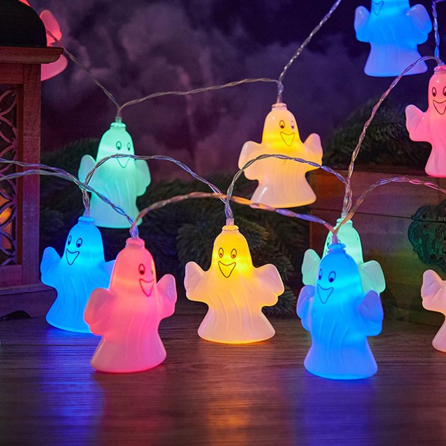 Lksixu Halloween Decorations Halloween Guirlande Lumineuse DEL Lumière Terrifiante Lumière Décorative Colorée pour Fête Intérieur Extérieur