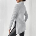 thumbnail image 3 of AherBiu Womens Sweater Tops Long Sleeve Turtleneck Ribble Knit Slim Pullover Tunic Sweaters Shirt Blouse, 3 of 5