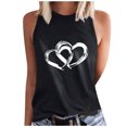 thumbnail image 1 of Timegard Camisoles pour Femmes Col Rond Imprimé Cœur Sans Manches Confortables Décontractées Amples Chemises Hauts Blouse, 1 of 5