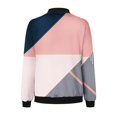 thumbnail image 5 of Jamicy Veste Légère Femme Cadeau pour Femme Blouson Bomber pour Femme Léger à Fermeture Éclair Manches Longues Veste Décontractée Tendance Patchwork à Blocs de Couleur Manteau de Sport, 5 of 5