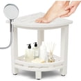 thumbnail image 1 of Tabouret de Douche d'Angle Banc de Douche pour l'Intérieur Petite Chaise de Douche Siège pour Raser les Jambes avec Tablette de Rangement Support de Pomme de Douche Pieds Ajustables, 1 of 3