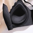 thumbnail image 4 of VEKDONE Woman's Embroidery Back Buckle Thin Style Ventilate Bra Without Steel Rim Black XL, 4 of 5