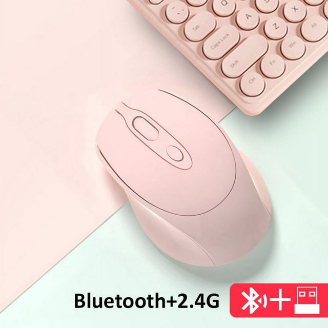 Dosaele Charging Bluetooth Wireless Mouse Mute Laptop Computer General Wireless Mouse for Macbook Air(Pink)