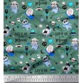 thumbnail image 1 of Soimoi Velvet Fabric Planet,Rocket & Astronaut Animals Cartoon Printed Craft Fabric by The Yard 58 Inch Wide, 1 of 3