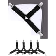 thumbnail image 1 of Triangle Tendeur Drap Housse Lit Drap Réglable, 4 Pièces, Réglable élastiques Drap de Lit Attaches Triangle, Attache Drap Housse Triangle Attache, pour Draps de Lit, Coussin de Canapé, Matelas, 1 of 5