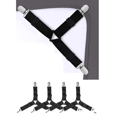 Triangle Tendeur Drap Housse Lit Drap Réglable, 4 Pièces, Réglable élastiques Drap de Lit Attaches Triangle, Attache Drap Housse Triangle Attache, pour Draps de Lit, Coussin de Canapé, Matelas