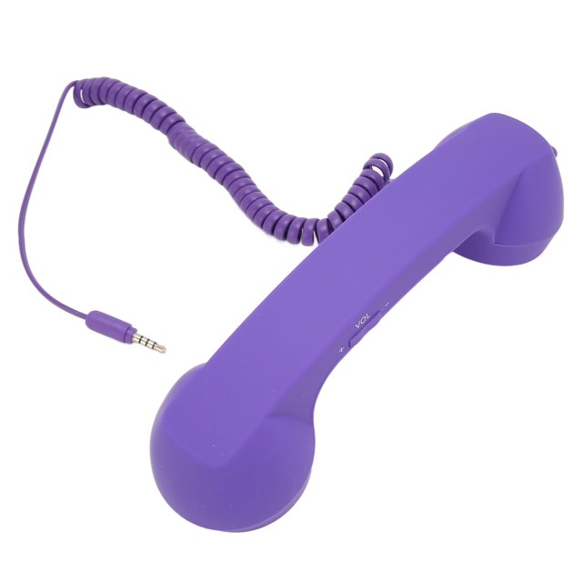 Retro Cell Phone Handset, 3.5mm Sound Plug Wired Telephone Handset Receiver, Adjustable Volume Radiation Proof for Phones Computers, Fun Unique Handset