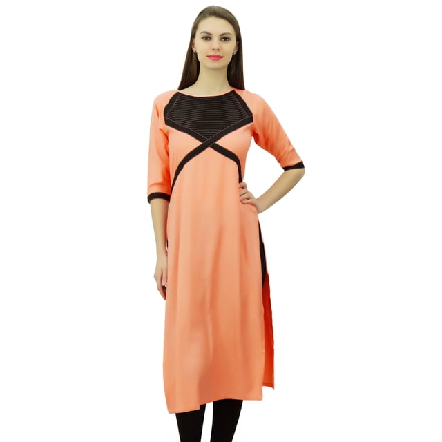 Phagun Tunique pour Femmes en Coton Kurti Indienne de Designer Kurta Droite