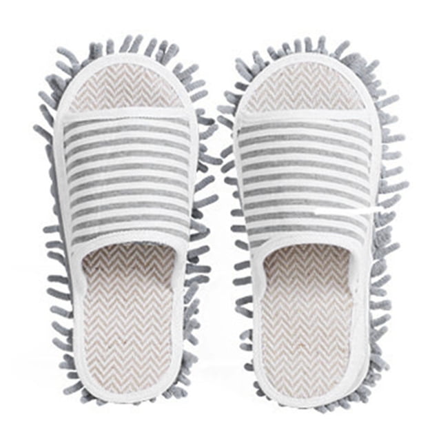 1 Pair Multifunction Mop Slippers Shoes Fiber Dust Mop Shoes for Home Cleaning